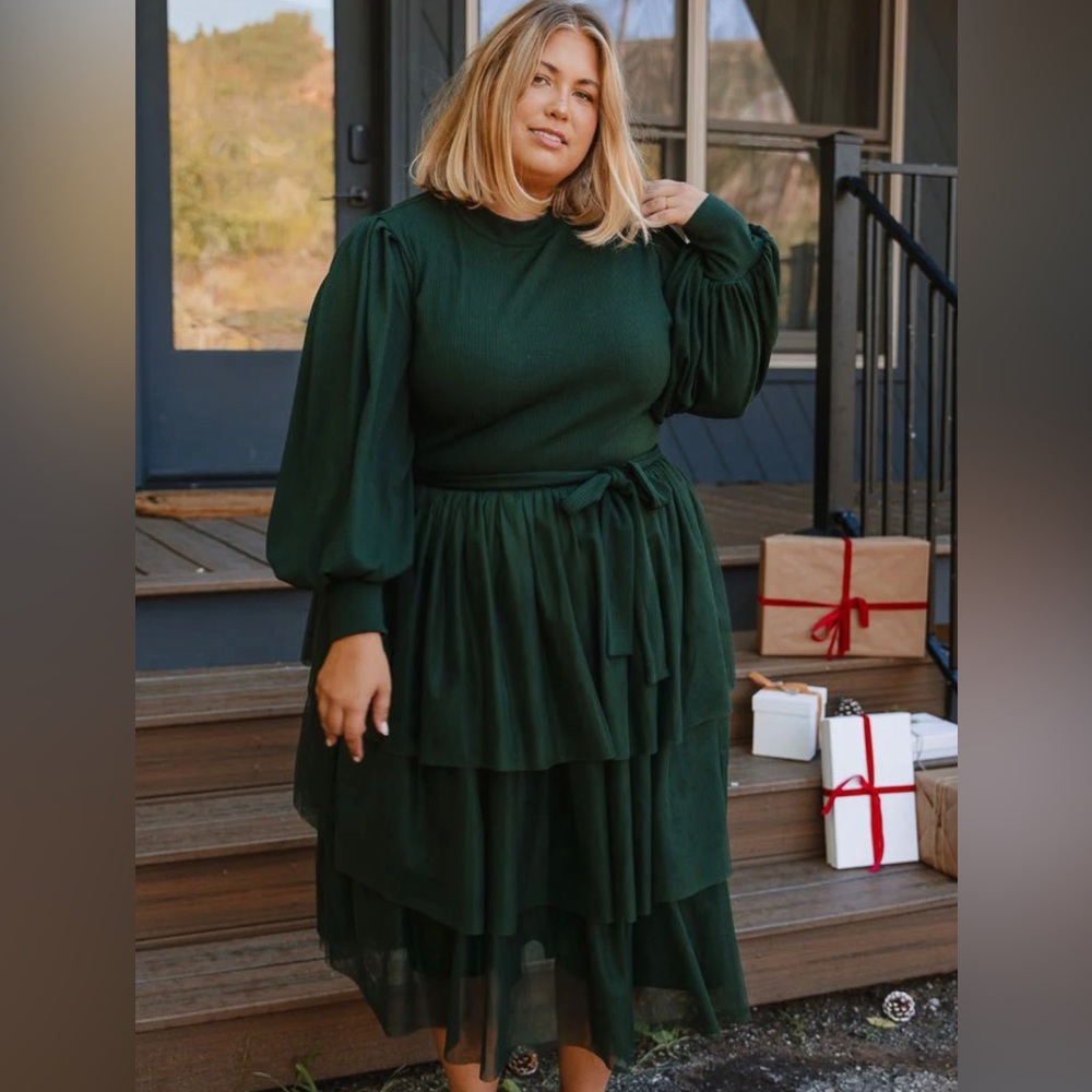 Ivy City Co. Colette Dress in Green. Worn once. - Picture 2 of 3